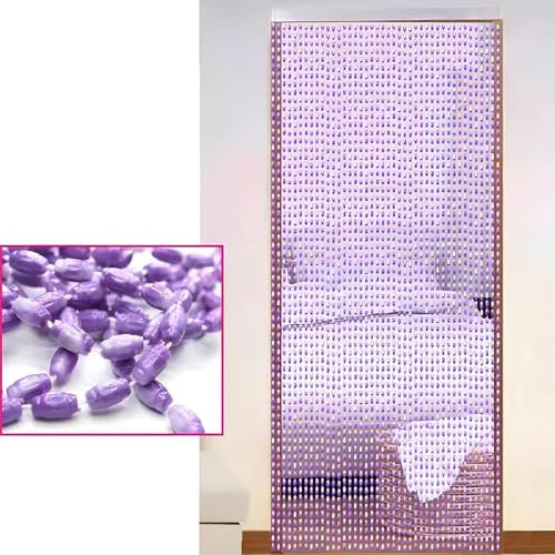 Eiauiuo Perlenvorhang aus Acryl Perlen und Aluminium Schiene Hängender Fadenvorhang für Raumteiler und Dekorativer Insektenschutz Türvorhang für Wohnzimmer Schlafzimmertür(120x200cm(120 Wurzel))
