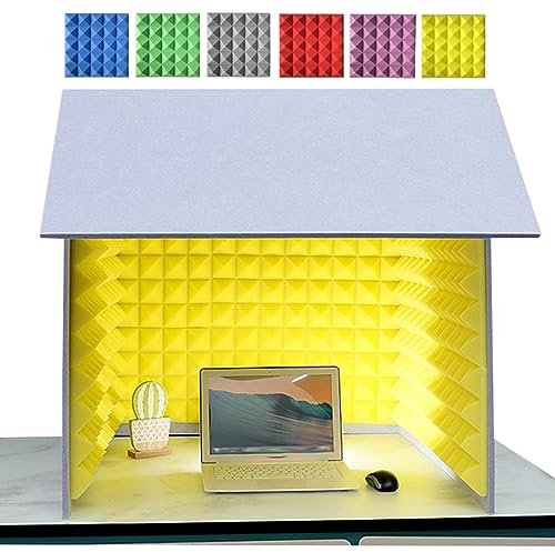Portable Vocal Booth Sound Booth Recording Equipment, Desktop Soundproof Cover, Vocal Absorbing Shield, Microphone Isolation Booth Box, for Home Studio, Music Recording