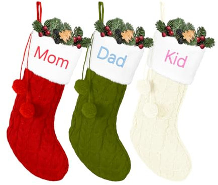 NGTSFLY Weihnachtsstrumpf Personalisiert,Nikolausstrumpf,Weihnachtsstrumpf,Weihnachtssocken zum Aufhängen,Nikolausstiefel mit Namen (Stil 4, 1 Pc)