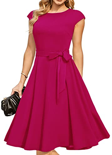 DRESSTELLS Formal Wedding Guest Dresses for Women UK, Modest Party Prom Bridesmaid Evening Dress