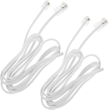 JEWEDECO 2 Pcs Adaptador Rj11 a Rj45 Cable Teléfono a Ethernet Conector Rj45 Larga Longitud
