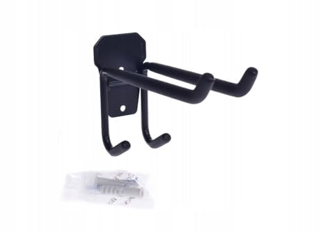 TMY Wandhaken zum Schrauben 2er Set 19,5 cm - Wand Haken Garage bis zu 15 kg - Fahrradaufhängung Wand Schwarz - Doppelhaken Aufhängehaken für Fahrrad, Gartengeräte, Werkzeug und Leiter, Schrauben inkl