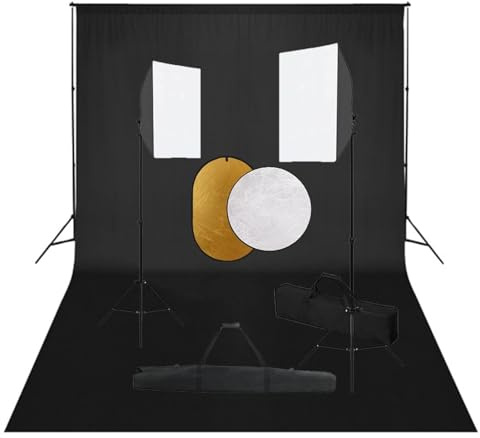 Juroupi Kit per Studio Fotografico con Set Luci, Fondale e Riflettore,Studio Foto,Fotografia,Illuminazione e Studio,Luci e Flash da studio-3067055