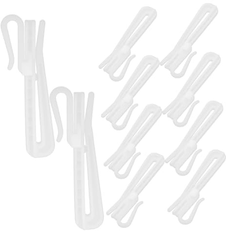 Mikikit Lot de 50 Crochets à Plis Réglables 7 Cm en Plastique, Grands Crochets à Rideaux Plissés Ajustables, Accessoires pour Draperies, Utilisation Intérieure Maison, Fixation Pratique pour Fenêtres