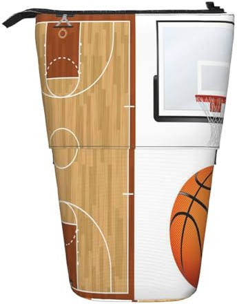 GSGCSBYMLG Basketball Court Backboard Printed Pencil Telescopic Vertical Pencil Case