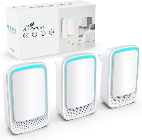 Jostart Air Purifier for Bedroom Home,3 Pack Filterless Plug in Negative Ion Generator Quiet Portable Mini Ioniser for Smoking Odor Pets Toilet Office