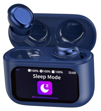 ZYHKON Wireless Earbuds Bluetooth 5.4 Sleep Headphones with Touchscreen, Bluetooth Ear buds with Mic, 5 EQ Modes Bluetooth Earphones, Blue