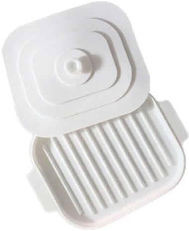 Bandeja para tocino para microondas con tapa, olla para tocino para microondas con tapa, bandeja de silicona resistente al calor con doble oreja, horno para hornear fácil de limpiar para cocina