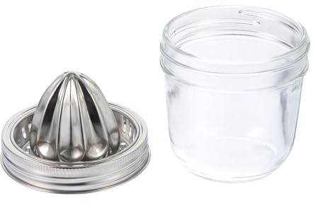 BESPORTBLE Fruit Squeezer Easy to Clean Manual Citrus Juicer Stainless Steel and Space-saving Design with Glass Container for Home Kitchen Use