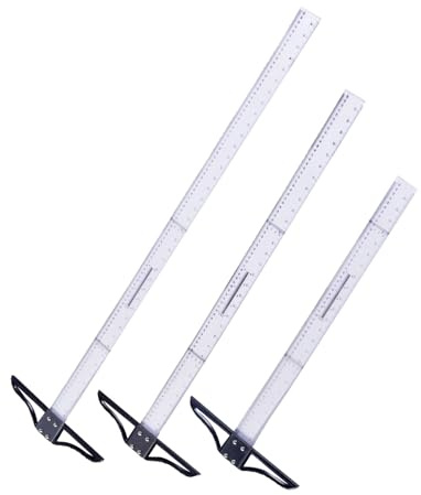 Blendfreies Acryl-T-Quadrat-Lineal, 3 Stück, ergonomisch, abnehmbar, für pädagogische und industrielle Anwendungen, Kanten, Acryl, T-Quadrat