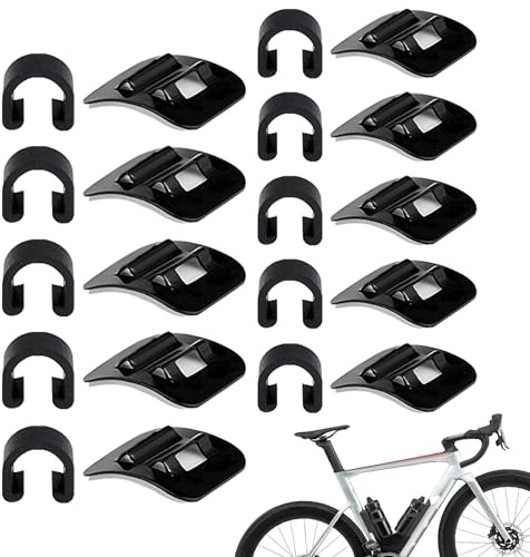 Guida Per Cavi Per Bicicletta - Base In Lega Da 10 Set | Robusti Fermacavi | Nastro Adesivo Per Mountain Bike, Installazione Semplice, Fermacavi Multifunzionali, Supporto Per Linea Freno, Ge