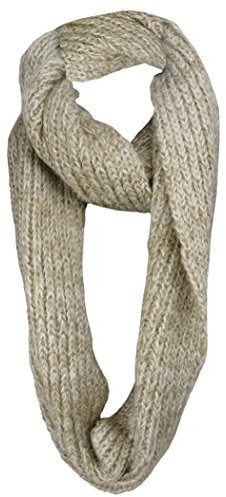 TigerTie Loop Schal in beige braun - Strickschal Schlauchschal Rundschal