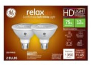 GE Relax LED Light Bulb, 75 Watt, Soft White, PAR30 Outdoor Floodlights (2 Pack)