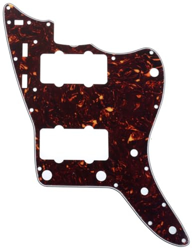 Musiclily Pro 13 Löcher 65 60s Vintage Style Pickguard Gitarren Schlagbrett für Fender American Jazzmaster,4 lagig Tortoise Shell