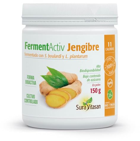 SURA VITASAN FermentActiv Jengibre en Polvo 100% Fermentado 150 g – Suplemento Herbal – Apoyo a la Digestión y el Sistema Inmunológico – Vegano y sin Gluten – 3 g por Ración