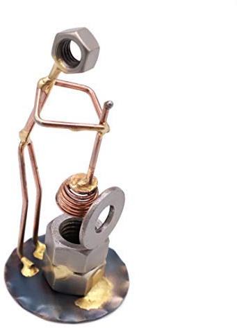 Rock Creek Metal Craft - Plumber's Helper Handmade Metal Figurine - Copper, Metal, Sculpture, Tabletop, Indoor, Christmas, Father's Day