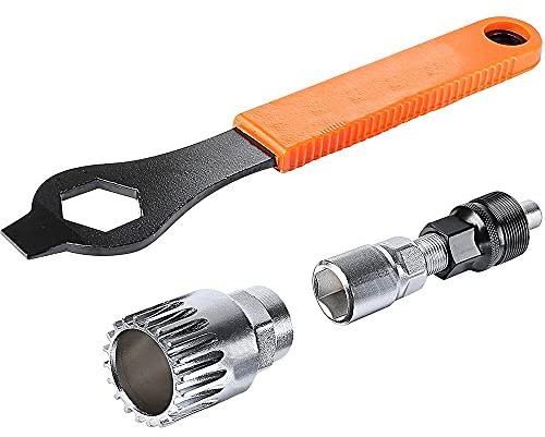 MMOBIEL Professionell cykel vevdragare och bottenfästsborttagare 20 tänder inkl. 16 mm skiftnyckel/reparationsverktygssats kompatibel med Shimano, BSA, SRAM, etc.