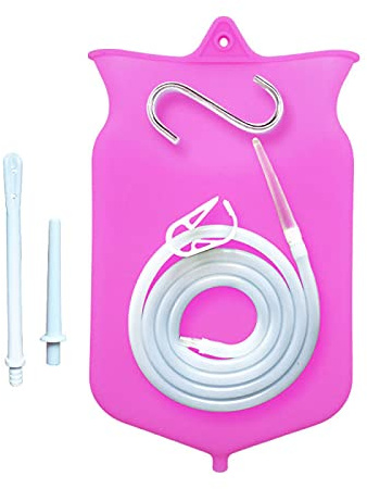 Enema Bag Kit BPA Free, Enema Bag Kit for Colon Cleansing, Non-Toxic Silicone Enema Bag Kit, Home Enema Colonic Irrigation Kit Bag, Reusable Enema Bag Kit,Detox Enemas, Douche(2L)