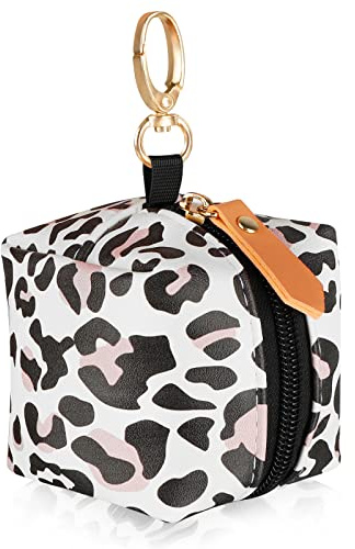 Accmor Baby Pacifier Case with Clip, Baby Pacifier Holder Pouch Box for Diaper Bag, Holds 2 Pacifiers for Travel Outdoor Activities, Small Baby Utensils,Black Leopard