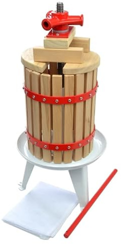 Dixiestore - Presse Fruits Manuelle Avec 2 Toiles Presse Assorties et Levure de Vin - Presse Baies Manuelle - Presse Fruits Presse Vin - Presse Moût - Presse Raisins - Presse Fruits 18 Litres