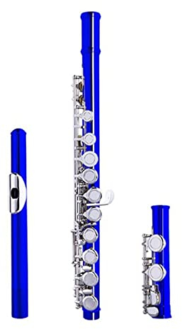 Flûte Traversière Flûte Bleue 16 Trous Blanc Cuivre Nickelé Flûte C Tune Étudiant Débutant Flûte Instrument