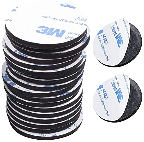 SEMINISMAR Double Face Extra Fort,Adhesif Puissant Ruban Mousse,Mousse Tampon Adhésif Double Face Extra Fort,Adhesif Puissant Ruban Mousse,Ronds pour Sur le Sol,Portes,Plastiques,Verres,20mm,20PCS