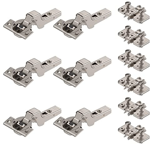 siwitec Blum CLIP top 110° Scharnier Anschr BLUMOTION vernickelt Innen 6er | CLIP-Mechanismus für werkzeuglose Montage, stufenlose 3-dimensionale Fronteinstellung
