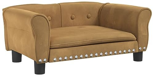 Tidyard Hundebett Haustier-Sofa Hundesofa Haustier Bett Haustiersofa Hundekorb Hundekörbchen Welpenbett Liegebett Hundecouch Tierbett 70 x 45 x 30 cm (B x T x H) Samt massives Kiefernholz,Kunststoff