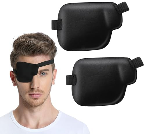 KWJEIULSOQ 2 Stück Augenklappe Medizinisch, Augenpflaster Erwachsene | 1* Rechtes , 3D Verstellbare Monokulare Für Postoperative Genesung, Strabismus