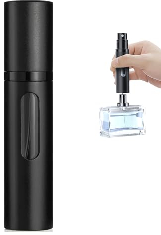 xiaowanwan 8ml Atomizzatore Profumo,Dispenser Profumo da Viaggio,Mini Atomizzatore di Profumo Ricaricabile,Bottiglia Spruzzino Profumo Portatile (Nero)