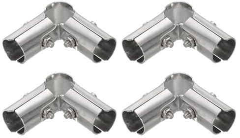 QUARKZMAN 90 Grad Strukturelle Rohrverbinder 4Stk Passt AD 1(25mm) | Kettenglied Zaun Klemme Edelstahl Ecke Beschlag Endschienen Klemme