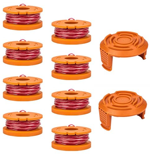 10 PCS Bobine Fil Coupe Bordure Pour Worx ø 1,65mm & 3m WG151 WG163 WG175 Bobine Fil Coupe Bordure, Accessoires Pour Coupe Bordures, Bobine De Fil Debroussailleuse Et 2 Capuchon De Protection WA6531