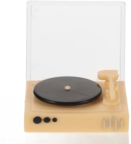 Operitacx Tourne Disque Miniature Tourne-Disque avec Haut-parleurs Platine Vinyle Vintage pour Vinyles Platine Vinyle Maison De Miniature Phonographe Vintage Gramophone Disque Mini Scène De