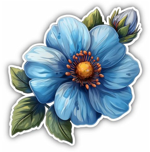 Samunshi® Blaue Blumen Blüte als Autoaufkleber Blumen für Motorrad Fahrrad Roller oder Auto Sticker Blumen Fahrrad Mtb Mountainbike Rennrad Pflanzen Aufkleber selbstklebend 10x10cm