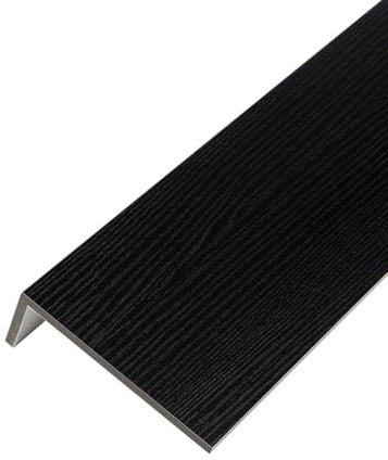 SDFVSDF Fensterbank Schwarze Fensterbankkante/Leistenschutz, Rechteckiger Treppenfensterbankschutz mit Holzmaserung, Fensterbankabdeckung für Wohnzimmer, Küche, Erkerfenster(180x30cm/70.9x11.8in)