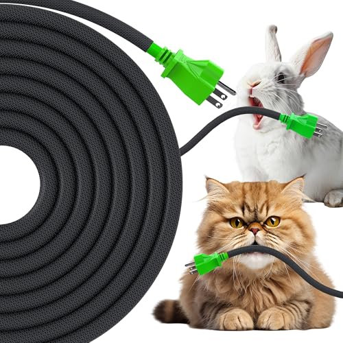 REFLYING Manchon de Câble Auto-Enroulant, 8mm, 7,6 Mètres, Noir, Protège Câbles Animaux Domestiques