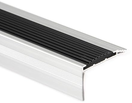 Treppenkantenprofil Aluminium schwarz LxBxH=1500x45x25mm - L=1,5 meter - Treppen Kantenschutz - Treppenprofil