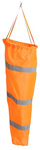 Bognajin Nachtleuchtender wasserdichter Windsack für Flughafenluftfahrt, reflektierende Streifen, Windmesstasche, Nylonmaterial, Fluoreszierendes Orange, robust für Lange Zeit, einfach zu (100cm)