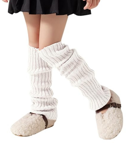 TIMIYUYU Stulpen Mädchen Kinderstulpen Baby Beinstulpen Babystulpen Ballettstulpen Sport Tanzstulpen Beinstulpen Weiche Legwarmer für Babykinder Kleinkinder Mädchen Lange Beinwärmer (White, One Size)
