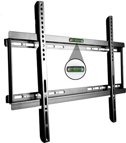 ARA CHOICE Support mural fixe pour écran plat 32 à 70 Plasma LED LCD OLED niveau à bulle 32 36 40 42 45 46 48 50 55 60 65 70 72 Supporte jusqu'à 45 kg VESA 400 x 400 mm