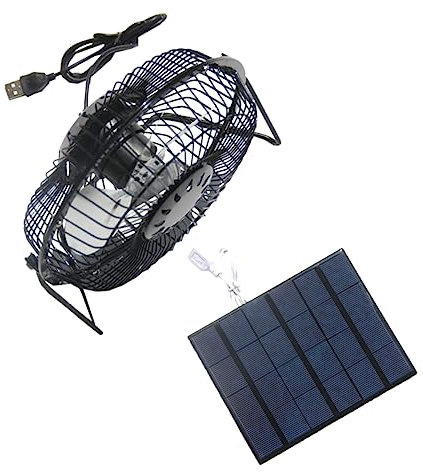 Cabilock 3.5w Solar Powered Usb Fan with Rotation for Outdoor Home Use Quiet Mini Fan System for Chicken House Greenhouse Rv and Pet Cooling