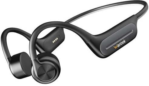 Wantek Casque Conduction Osseuse,Open Ear Casque Bluetooth sans Fil,Écouteur Natation IP68 Etanche,Mémoire MP3 32G Intégrée,8 Heures de Jeu,pour Course à Pied,Natation,Cyclisme,Fitness