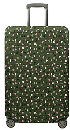 Fasbuy Kofferhülle Kofferschutzhülle mit 18-32 Zoll, Elastisch Koffer Schutzhülle Polka Dot Druck Reise kofferüberzug, Reisekoffer Trolley Case kofferschutz (Grün,M)
