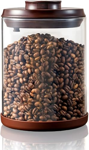Nocsm Bocal en verre pour café. Récipient de stockage hermétique avec couvercle à pression, récipient de cuisine en verre borosilicate de haute qualité pour thé, grains de café, sucre (1700 ML)