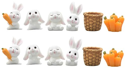 ibasenice Ornements Résine pour Aménagement Paysager Décorations Résine pour Plantes Lapin Mini Lapin Et Micro Paysage