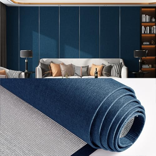 Papier peint à décoller et à coller, lin épais texturé amovible, isolation thermique, panneaux insonorisants pour décoration murale de salon