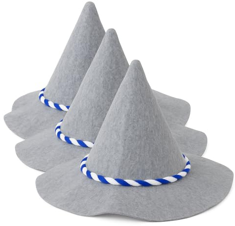 Brandsseller Bayern Seppelhut – Trachtenhut Oktoberfest Filzhut für Herren & Damen, Bayernhut Grau mit Blau-Weißer Kordel, Traditioneller Oktoberfest Hut für Volksfeste & Karneval