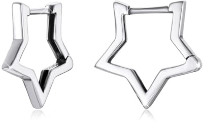 SOUTHPLUS Creolen Ohrringe Silber 925 Silber Hypoallergene Geometrische Stern Ohrstecker Geschenk für Frauen Knorpel Helix Conch Piercing für Frauen Freundin Mama Mädchen