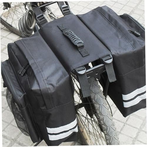 Bolsa para sillín de bicicleta Bolsa para portabicicletas de gran capacidad de 30 L Cesta trasera impermeable de doble cara Cierre de cremallera doble con múltiples bolsillos para accesorios de cicli