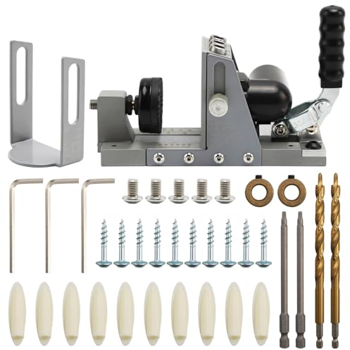 Pocket Hole Jig Kit with Vacuum Adapter, 3/8in Metal Drill Guide | Upgraded Joint Angle Jig for Precise Pocket Drilling on 12-33mm Boards, Ideal for Woodworking, Furniture and Cabinet Making